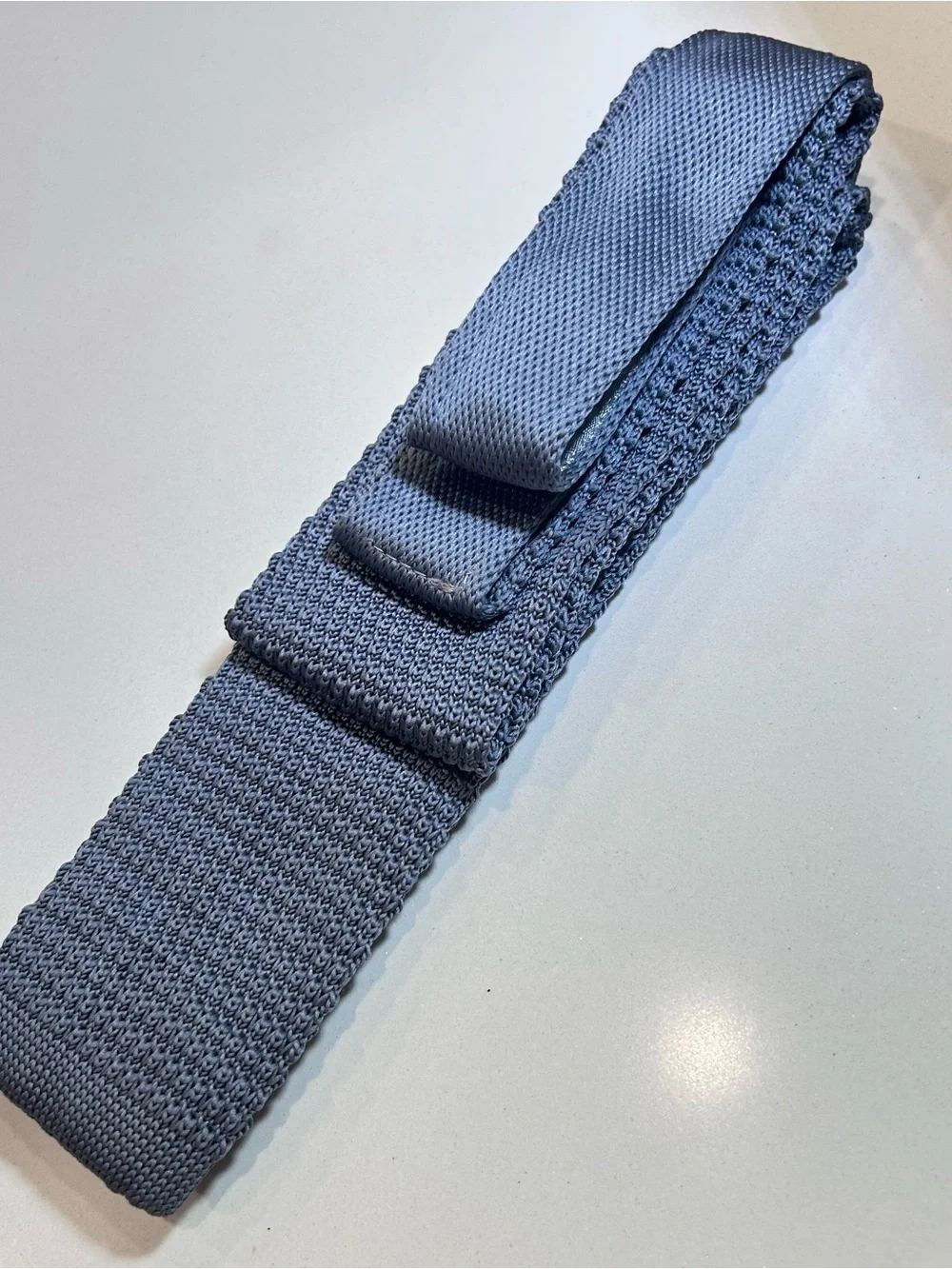 Light Gray Knit Men's Stretch Belt